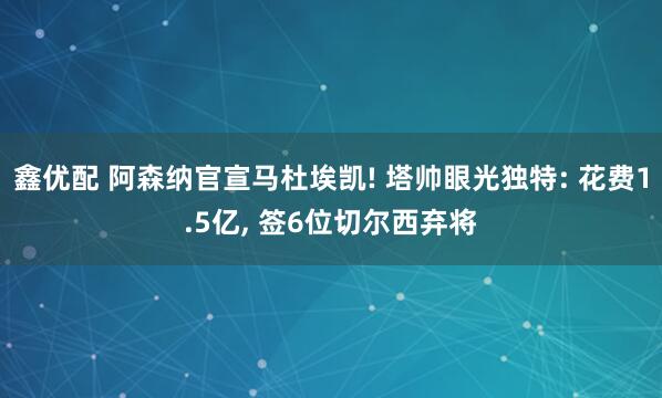 鑫优配 阿森纳官宣马杜埃凯! 塔帅眼光独特: 花费1.5亿, 签6位切尔西弃将